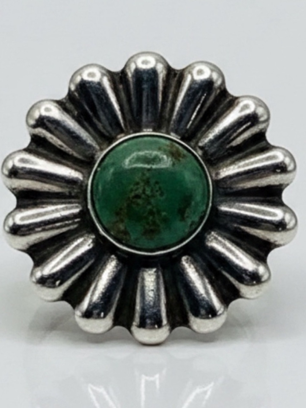 Vtg Fred Harvey Era Sterling Silver Green Turquoise Arrow Ring Sz 7.75 XRF